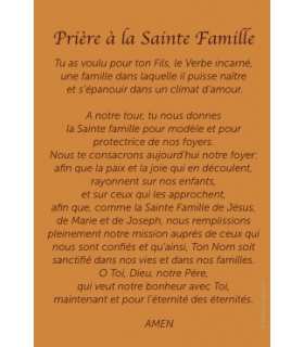 Lot de cartes prière "Prière à la Sainte Famille" 