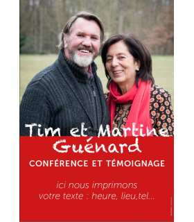 1 affiche/poster Tim et Martine Guénard - conférences et témoignages