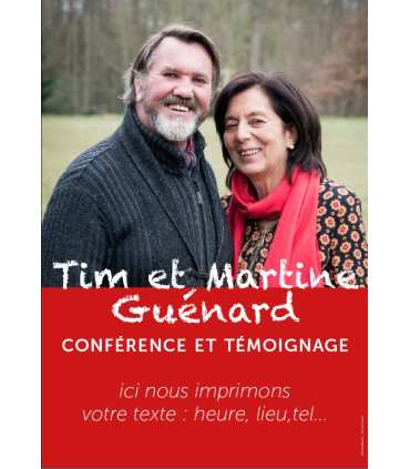 1 affiche/poster Tim et Martine Guénard - conférences et témoignages