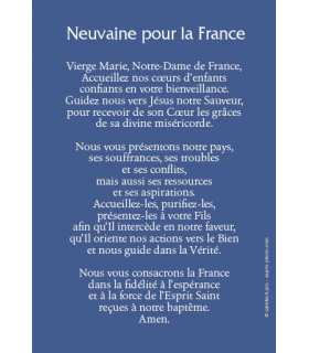 Lot de cartes prieres "Neuvaine pour la France" 