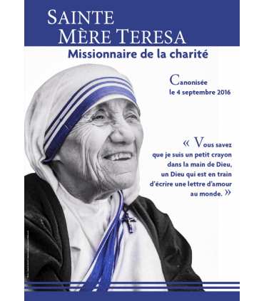 Poster / affiche Carême : Mère Teresa - Canonisation (photo noir et blanc)