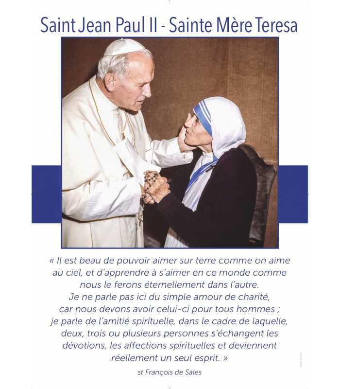 Poster Saint Jean-Paul II - Sainte Mère Teresa 
