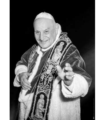 1 affiche grand format du Pape Jean XXIII (noir et blanc)