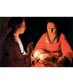 Grand format "La Nativité" du peintre Georges de la Tour 