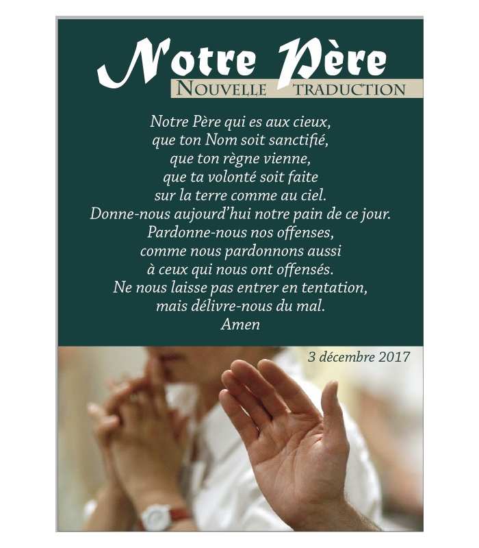 Carte Prière "Notre Père" (nouvelle traduction) (CA15-0017)