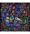 Grand Format Vitrail de Chartres "Fuite en Egypte" 