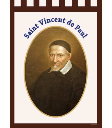 Bannière 'MARRON' Saint Vincent de Paul (BA16-0028-MARRON)