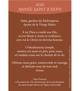 Carte Prière "Prière à St Joseph-2021" (CA15-0018)
