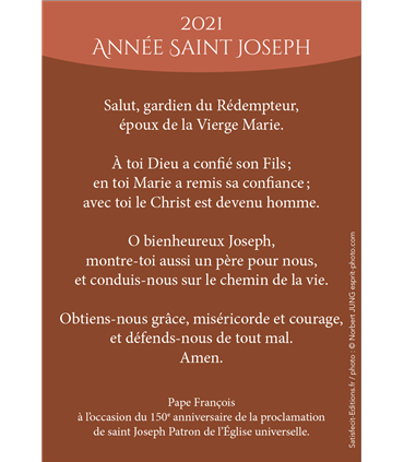 Carte Prière "Prière à St Joseph-2021" (CA15-0018)