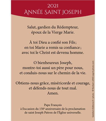 Carte Prière "Prière à St Joseph-2021" (CA15-0019)