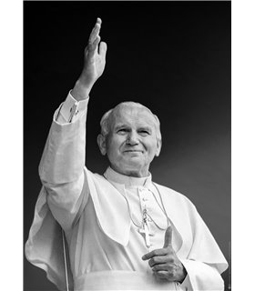 1 affiche grand format du Pape  Jean-Paul II (noir et blanc)