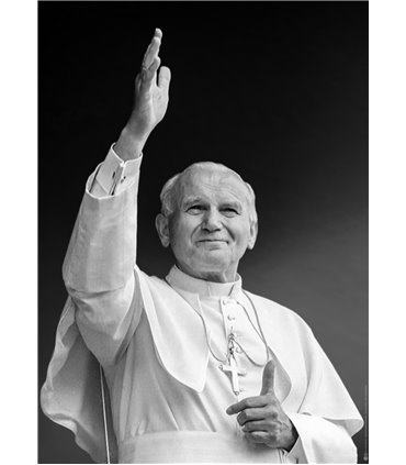 Grand Format Pape Jean-Paul II (noir et blanc) (GF15-0037)
