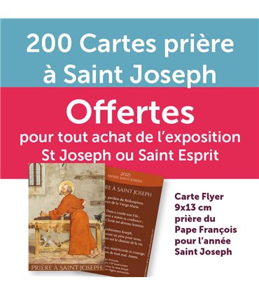 Bon cadeaux : 200 cartes de Prière offertes au valeur de 22 euro "Prière à St Joseph-2021" (CA15-0020cx)