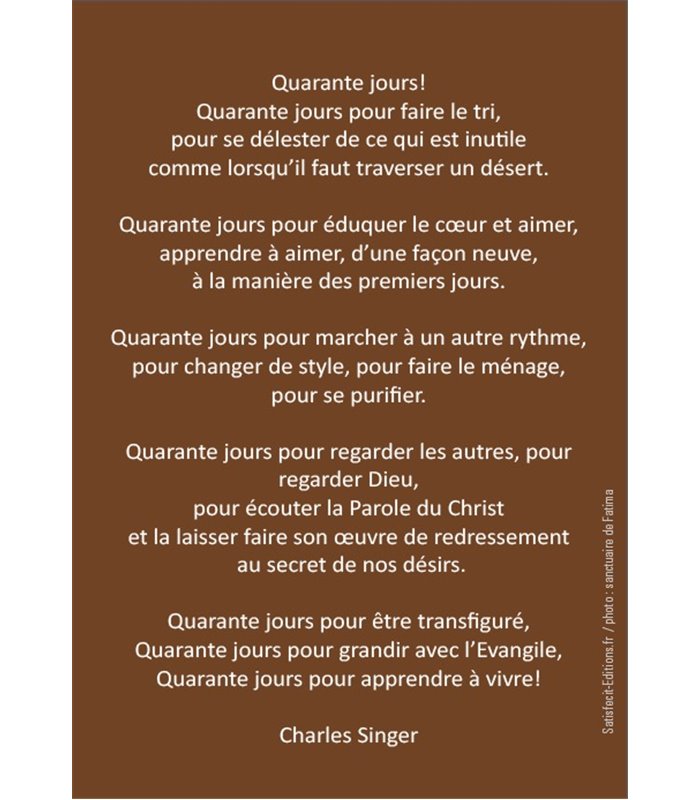 Lot de cartes prières sur le Carême