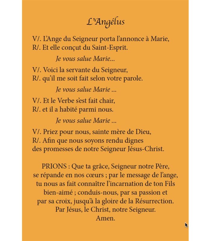 Lot de cartes prière quot Prière de l #39 Angelus quot Lot de cartes prière quot Prière de l #39 Angelus quot