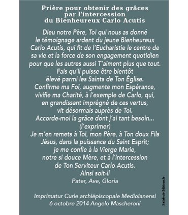 Bienheureux Carlo Acutis (Carte Prière)