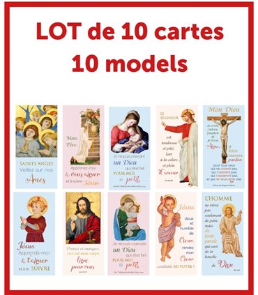 Lot de 10 cartes de première communion (10 modèles différentes)