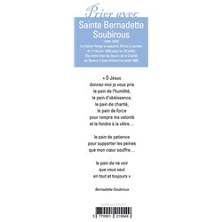 Signet "Prier avec" Sainte Bernadette Soubirous (1844-1879)