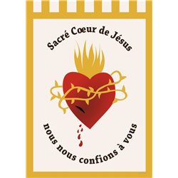 Sacré cœur de Jésus, nous avons confiance en vous ! Couleur-OR (couleur ou image personnalisable, au choix)