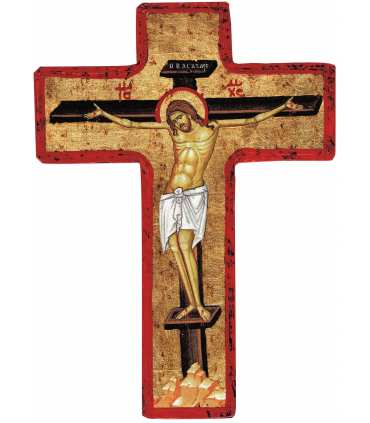 Grand Format CROIX Christ en Croix - icône Russe