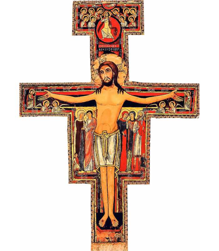 grandformat croix de san damiano de saint francois ancien