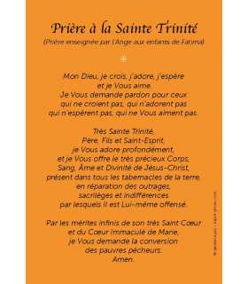 Lot de cartes Prière "Prière à la Sainte Trinité"