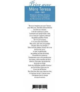 Lot de 10 Signets "Prier avec" Mère Teresa