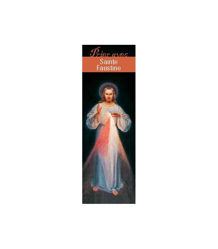 Lot de 10 Signets "Prier avec" Saint Faustine - Miséricorde 