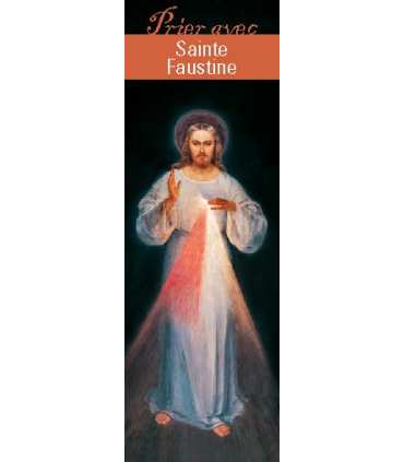 Lot de 10 Signets "Prier avec" Saint Faustine - La Miséricorde Divine